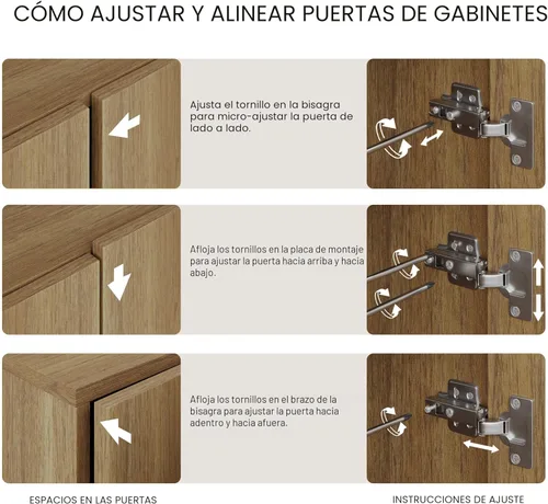 Miniatura 9 de BELLEZE Aparador Modular Acanalado Buffet con Almacenamiento, Mesa Consola Moderna de Mediados de Siglo con Puertas Arqueadas Simétricas, Elegante