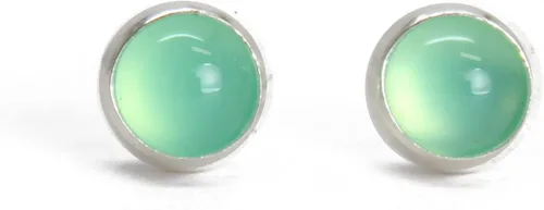 Miniatura 15 de Aretes de tuerca con piedras preciosas para mujeres y niñas, bisel redondo de 0.157 in de plata esterlina 925