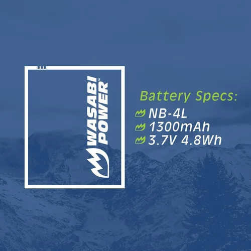 Miniatura 4 de Wasabi Power Batería para Canon NB-4L (paquete de 2) y Canon PowerShot SD 400, 430, 450, 600, 630, 750, 780 es, SD940 es, 960 es, SD1000, SD1100 es