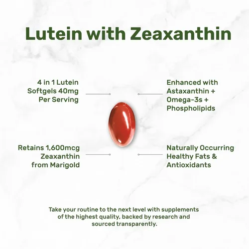Miniatura 3 de DEAL SUPPLEMENT Suplementos de luteína y zeaxantina, 40 mg por porción, 300 cápsulas blandas