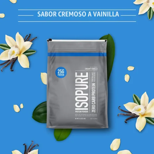 Miniatura 2 de Isopure Zero Carb 100% Proteína Pura de Suero Aislado en Polvo, Sin Lactosa, Sin Gluten, Con Vitaminas, Vainilla Cremosa, 25g de Proteína por
