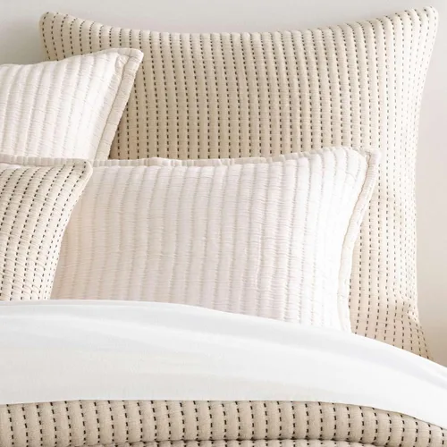 Miniatura 8 de Pine Cone Hill Pick Stitch Evergreen - Funda de almohada de Matelasse, tamaño estándar, patrón sólido verde