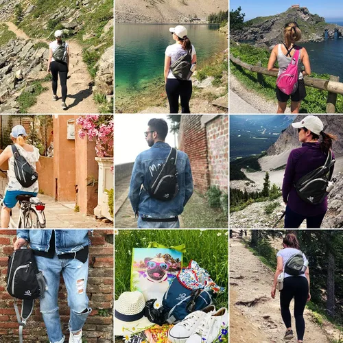 Miniatura 9 de Bolso de hombro WATERFLY, morrales, bolsos, mochilas triangulares cruzadas sobre el cuerpo, de soga, para senderismo o mochilas multiuso y bolsa