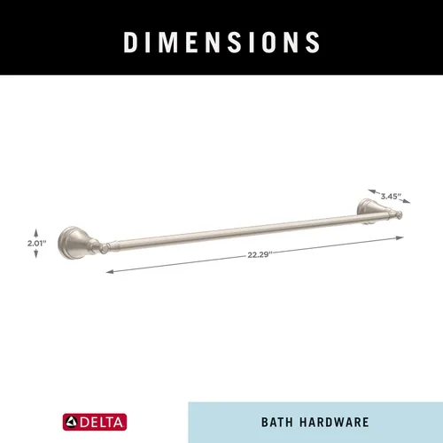 Miniatura 7 de Delta Mylan MYN18-DN - Toallero extensor de 18 pulgadas con 6 pulgadas para baño, níquel cepillado, extensible, de 18-24 pulgadas, toallero