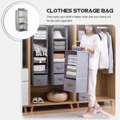 Miniatura 7 de Organizadores De Closet - Cubos de almacenamiento plegables de tela, contenedores plegables de almacenamiento de ropa, caja de almacenamiento