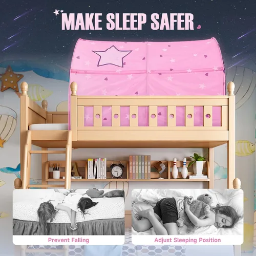 Miniatura 5 de Alvantor® Starlight Toldo para cama de ensueño, tienda de juegos para niños, espacio de privacidad, tamaño individual, para dormir en interiores