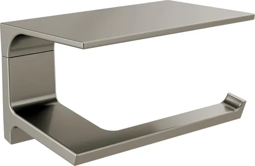 DELTA FAUCET 79956-SS - Portarrollos de papel higiénico pivotal montado en pared con estante en acero inoxidable Brilliance