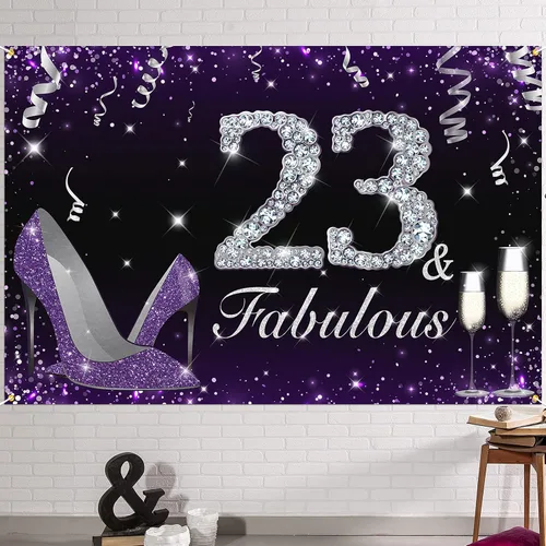 Miniatura 9 de HAMIGAR Fabuloso telón de fondo de cumpleaños tacones altos morados