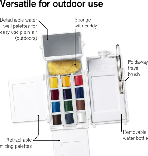 Miniatura 5 de Winsor & Newton 390639 - Cotman Field - Juego de 12 medias pastillas de acuarela