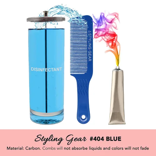 Miniatura 3 de Styling Gear 404 Clipper 9 In. Dientes ondulados Top Plano Clipper Mezcla Peine Corte Peluquero Peluquero Peines Flexibles 1 Pc (azul)