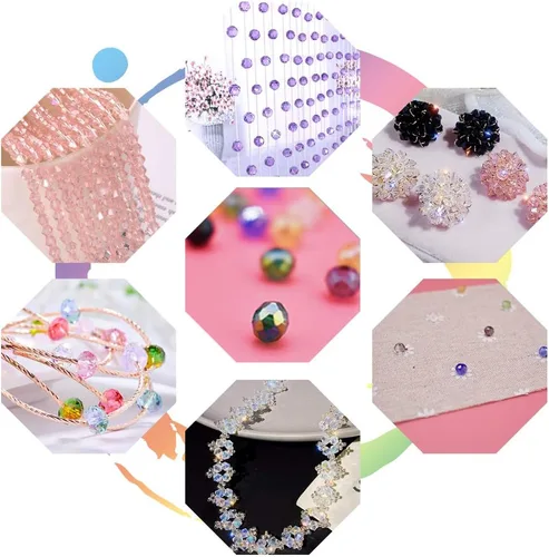 Miniatura 6 de 1200 cuentas de cristal Briolette de cristal facetadas AB de 0.236 pulgadas para hacer joyas, pulseras, collares, 24 colores con caja de contenedor