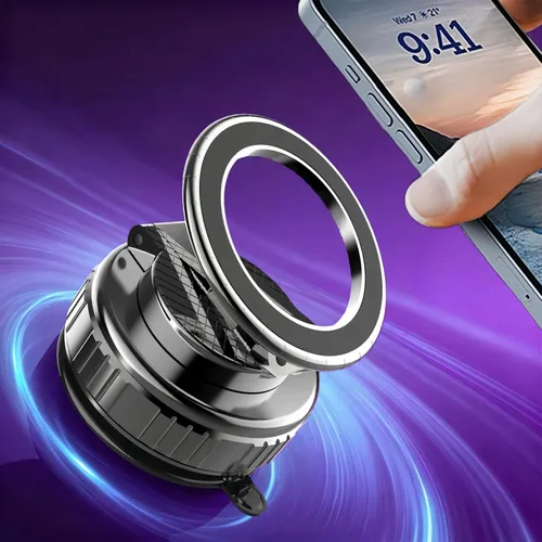 Miniatura 10 de Soporte magnético para teléfono de coche con ventosa fuerte 360° ajustable plegable soporte de teléfono portátil para tu coche/gimnasio/espejo