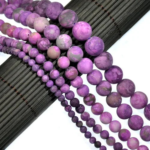 Miniatura 35 de AD Beads Hermosas cuentas sueltas redondas de piedras preciosas mate naturales de 0.157-0.472 in (0.315 in, 33 amazonita mate)