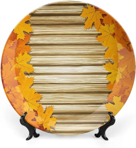 Miniatura 15 de XISUNYA Plato decorativo de 8 pulgadas, plato de vajilla de otoño, coloridas hojas de arce otoñales de noviembre, placa de exhibición de cerámica
