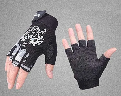 Miniatura 4 de Guantes de ciclismo sin dedos para niños y niñas con medio dedo, guantes de equitación para deportes al aire libre, guantes de gel antideslizantes