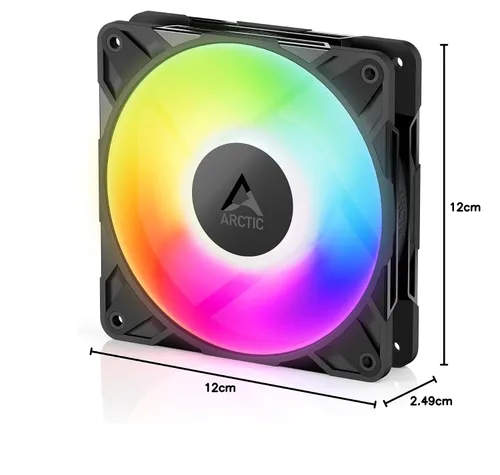 Miniatura 13 de ARCTIC P12 Pro A-RGB - Potente ventilador premium, ventilador PWM de 120 mm con divisor de cable Y, 600-3000 RPM, 0 RPM <5% PWM, RGB digital de 5V