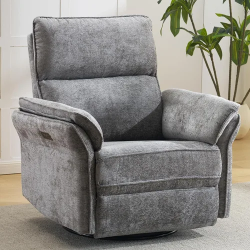 Miniatura 26 de Rocking Chair Nursery with Adjustable Headrest,Manual Swivel Rocker Recliner Nursery Chair with Overstuffed Armrest,Glider Rocker Recliner for