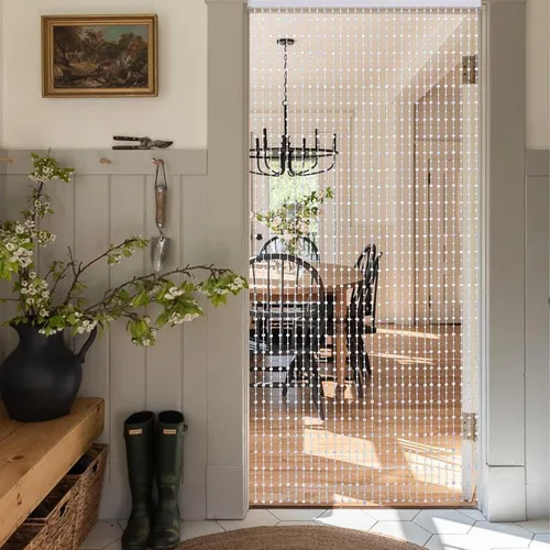 Miniatura 2 de ANMINY 30 hebras de cortinas con cuentas para puertas, cortinas de cuentas de cristal iridiscente de alta densidad para colgar en la puerta