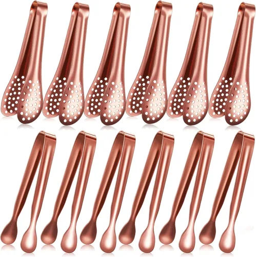 Miniatura 8 de Vesici 12 pinzas pequeñas para servir de 5 pulgadas, pinzas pequeñas para servir, pinzas para hielo, alicates pequeños para aperitivos, fiestas
