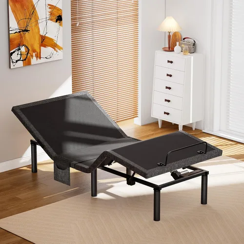 Miniatura 10 de AMADA HOMEFURNISHING Base de cama ajustable con masaje, base de cama ajustable individual XL controlada por aplicación con 4 puertos USB y luz LED