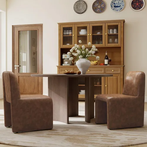 Miniatura 13 de Hyfirm Juego de 2 sillas de comedor tapizadas negras, sillas escandinavas Parsons sin brazos de tela Boucle con cojín de asiento de felpa