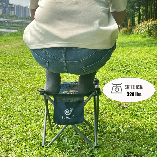 Miniatura 6 de Opliy Taburete de campamento, silla pequeña plegable de 13.5 pulgadas, taburete de campamento portátil para camping, pesca, senderismo, jardinería
