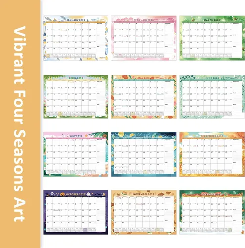 Miniatura 7 de Ospelelf Calendario de escritorio 2026-2027, calendario magnético para refrigerador, 12 x 17 pulgadas, calendario de pared de 18 meses, uso de enero