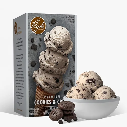Miniatura 15 de Triple Scoop - Mezcla de helado prémium para hacer helados. Simple, fácil, delicioso. De mezcla gourmet a máquina en 5 minutos, hace 2 cuartos