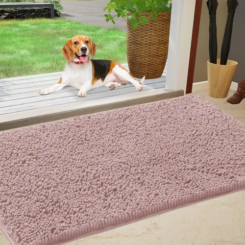Miniatura 17 de IM HOME Tapete de chenilla absorbente para exterior 36" x 24", tapetes lavables antideslizantes para perros, tapete para puerta interior para Marrón