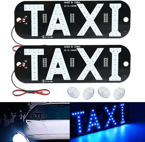 2 unids Taxi Led coche parabrisas cabina indicador lámpara 12V taxi signo bombilla parabrisas taxi guía luces (azul)
