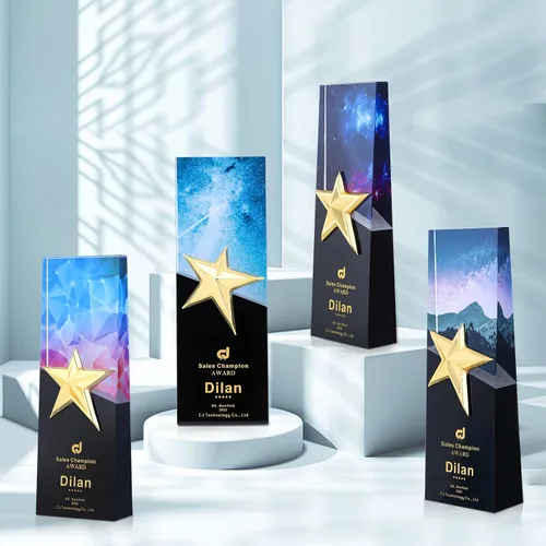 Miniatura 9 de Trofeos personalizados personalizados premio grabado Crystal Oscar Trofeo para empleados Estudiantes Empresa deportiva Reunión anual Alabanza Pastor