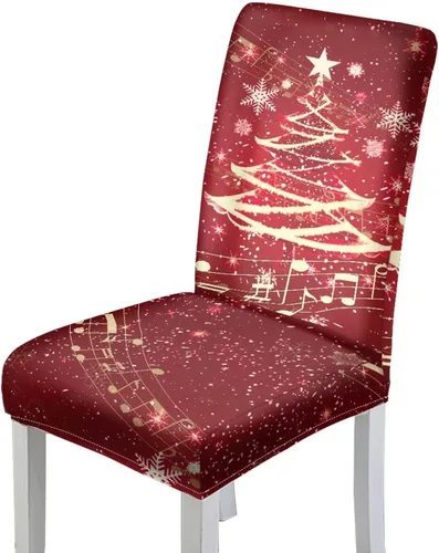 Miniatura 21 de HUGS IDEA Merry Christmas Dining Room Chair Covers Cute Sheep Kitchen Chair Covers Stretch Dining Chairs Cover Set of 6 Parsons Chairs Slipcovers