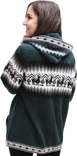 Miniatura 4 de Little Llamas Chaqueta Sudadera con Capucha de Lana de Alpaca Tejida
