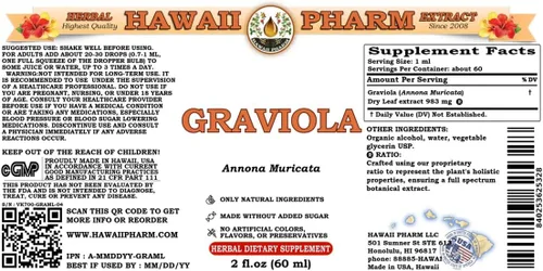 Miniatura 2 de Extracto líquido de Graviola, Graviola (Annona Muricata) Suplemento de tintura de hojas secas 15x4 oz