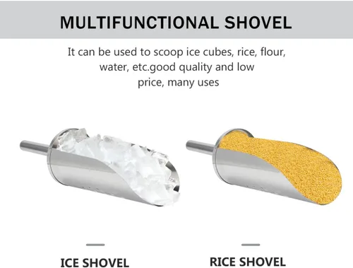Miniatura 4 de DOITOOL Cuchara de hielo multifuncional de acero inoxidable con mango de 14.17 pulgadas Cuchara de comida de cocina para cubitos de hielo, harina