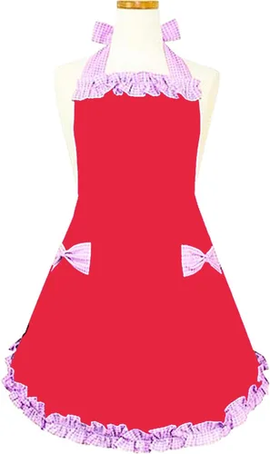 Miniatura 3 de Hyzrz Lindos delantales de moda para mujeres y niñas, camarera, cocina, restaurante, cocina, hogar, cocinero, babero, delantal, vestido de regalo