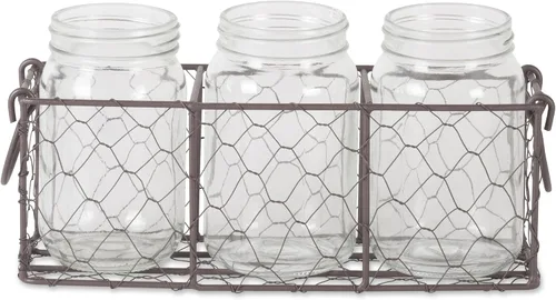 Miniatura 5 de DII Colección Chicken Wire Farmhouse Vintage, Caddy con jarrones, bronce rústico