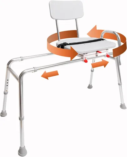Miniatura 12 de Eagle Health Supplies Silla de ducha deslizante con asiento giratorio, elegible para FSA/HSA, bancos de ducha ajustables en altura para ducha