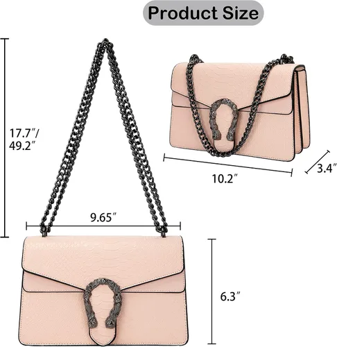 Miniatura 2 de Aiqudou Crossbody Satchel Handbag for Women - Fashion Snake Print Chain Purse Luxury Leather Shoulder Bags