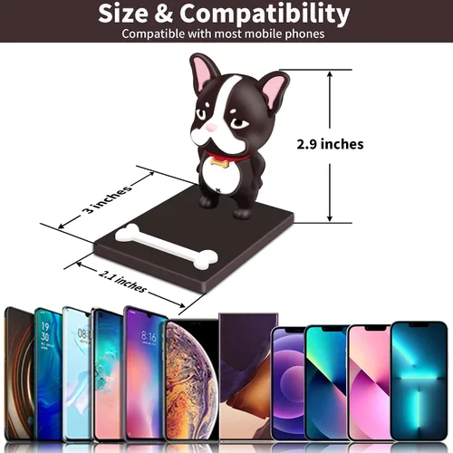 Miniatura 5 de TACOMEGE Soporte de escritorio Kawaii para cachorros, adorable soporte de bulldog, lindo soporte de teléfono celular de dibujos animados