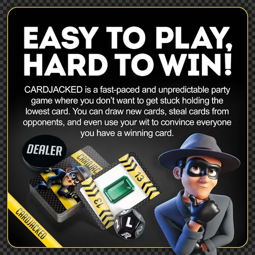 Miniatura 3 de CARDJACKED - Divertido juego de cartas para familias Juegos de cartas de fiesta para adultos 8-12 minutos de tiempo de juego Juego de cartas