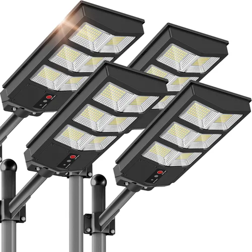 Miniatura 14 de OKPRO Farola solar de 5000 W para estacionamiento al aire libre, gran angular IP66 impermeable, 6500 K del atardecer al amanecer, LED con sensor