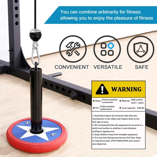 Miniatura 9 de Polea de cable de rotación de 360 grados, silenciosa, inoxidable, 3.54 pulgadas, 330 libras, carga de trabajo para equipo de gimnasio, tendedero
