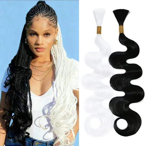 Miniatura 22 de Cabello bohemio para trenzar de 18 pulgadas, 2 paquetes de cabello ondulado profundo a granel para trenzas bohemias, sin trama, extensiones