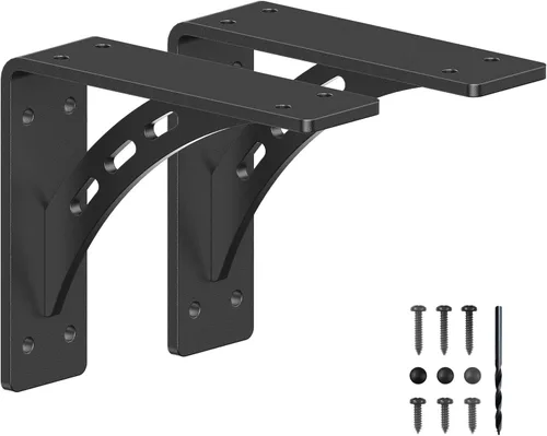 Miniatura 11 de Soportes de estante de 15 cm x 13 cm resistentes, Soportes de chimenea de aleación premium (Set de 2) Soportes para chimenea - Soporte de encimera