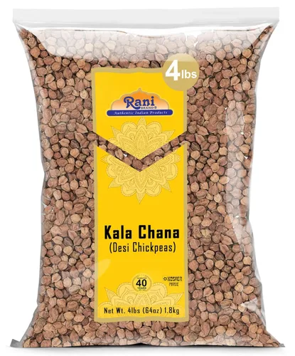 Miniatura 10 de Rani Kala Chana (garbanzos desi chana con piel) 128 oz (8 libras) 8.0 lbs a granel ~ Todo natural Apto para gluten Sin OMG Kosher Vegano