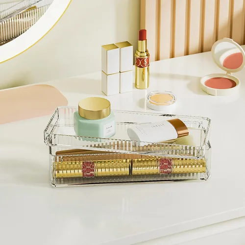 Miniatura 5 de Organizador de maquillaje acrílico, bandeja organizadora, estuches de tocador, esmalte de uñas, maquillaje, perfume, organizador de cuidado