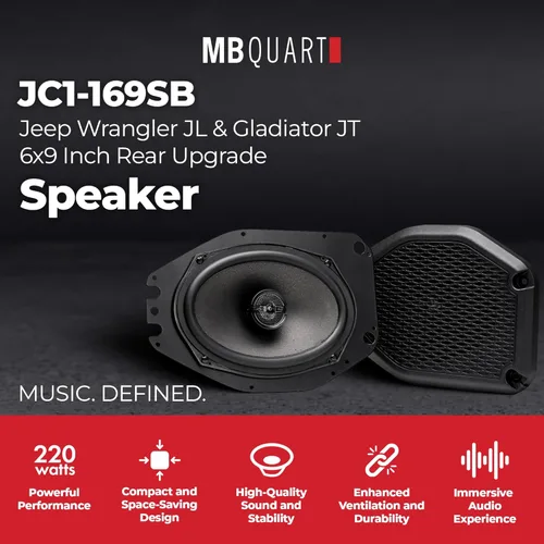 Miniatura 2 de MB Quart Actualización de altavoces traseros de 6x9 pulgadas compatible con Jeep Wrangler (JL) 2018-2023 y Jeep Gladiator (JT) 2020-2023, 220W máx