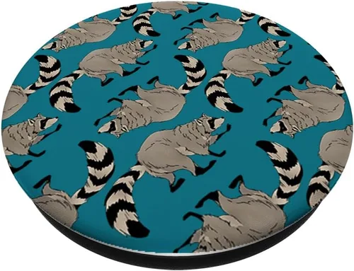 Miniatura 2 de Patrón de mapache de basura, panda, bosque, amante de los animales, mapache PopSockets estándar PopGrip