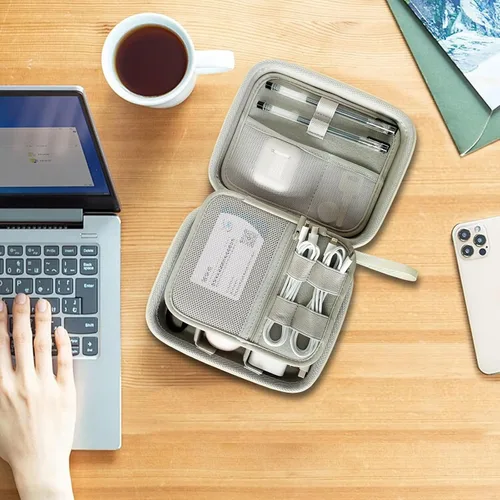 Miniatura 9 de Funda de viaje organizadora electrónica de cable duro, bolsa de tecnología de cable, funda rígida para cargador portátil, banco de energía, mouse